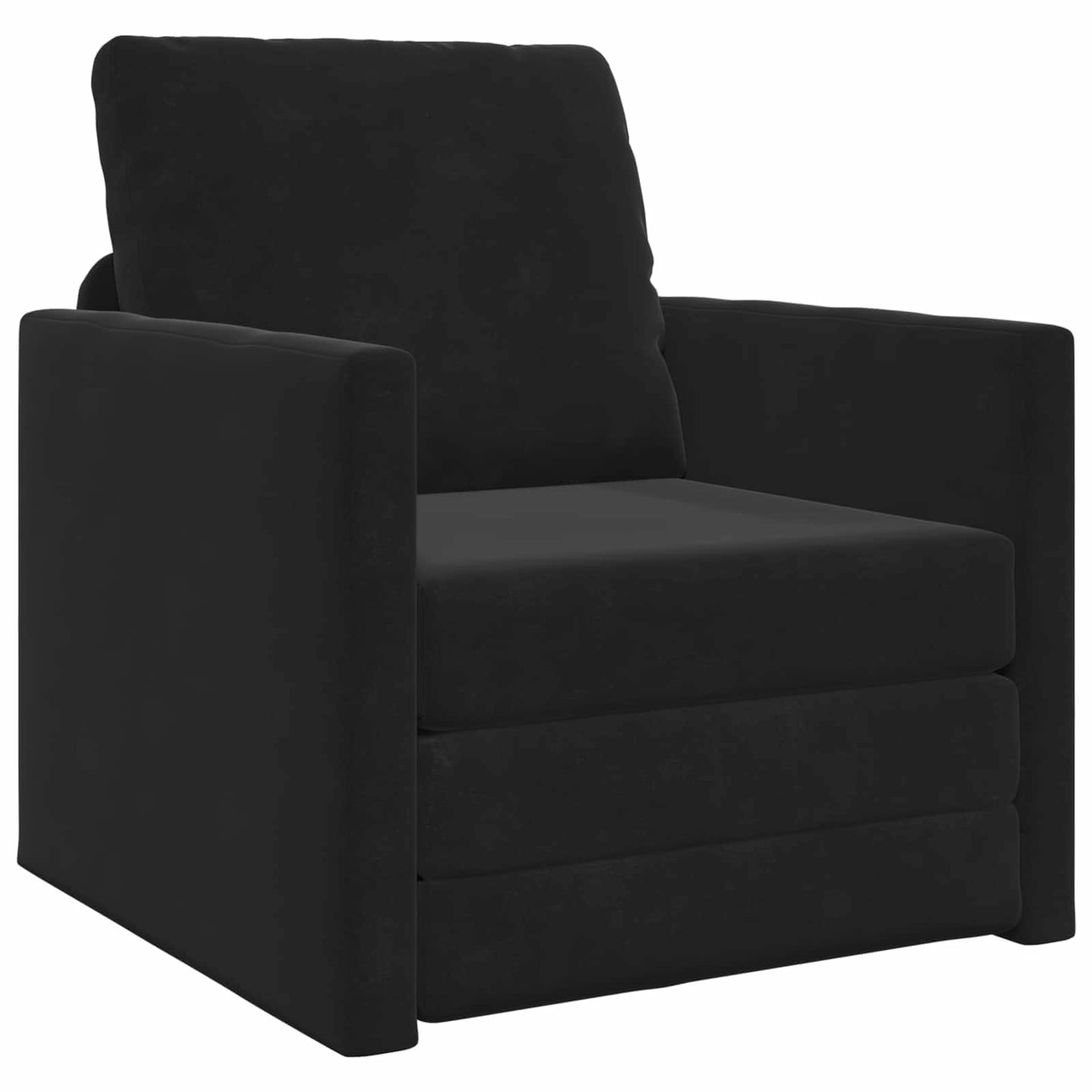 vidaXL Folding Sofa Bed Black 74 x 77 x 81 cm Velvet 2