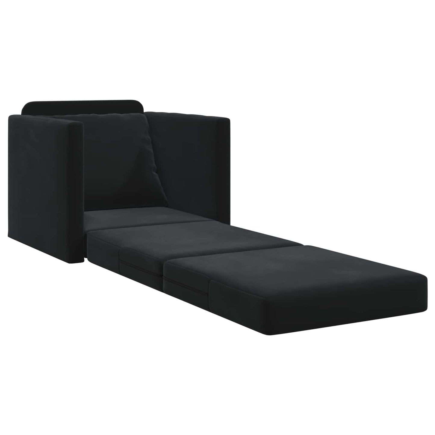 vidaXL Folding Sofa Bed Black 74 x 77 x 81 cm Velvet 4