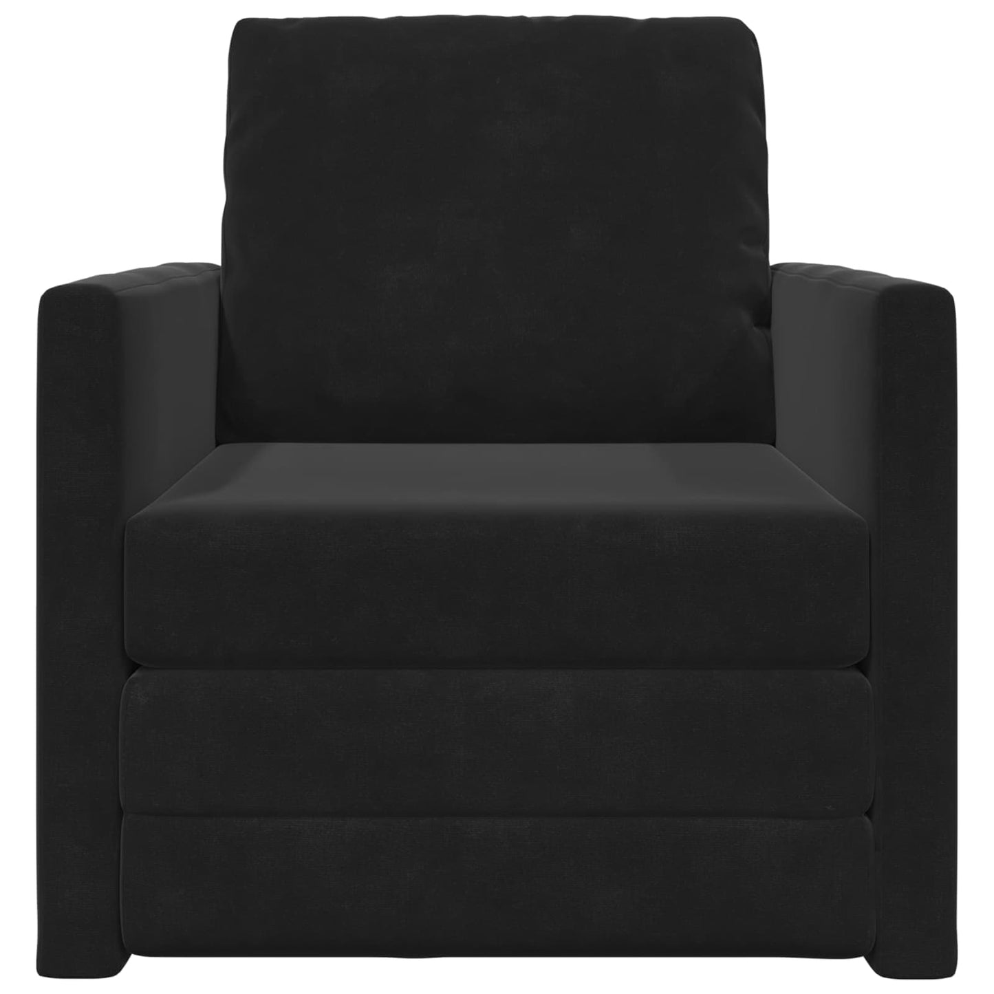 vidaXL Folding Sofa Bed Black 74 x 77 x 81 cm Velvet 5