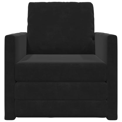 vidaXL Folding Sofa Bed Black 74 x 77 x 81 cm Velvet 5