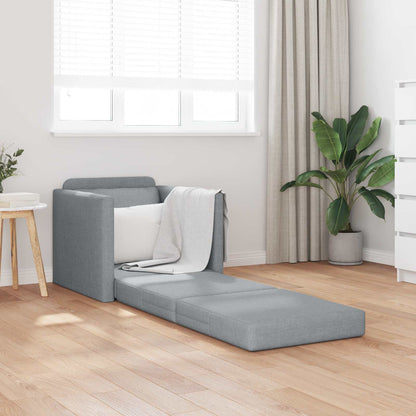 vidaXL Folding Sofa Bed Light Grey 74 x 77 x 81 cm Fabric 1