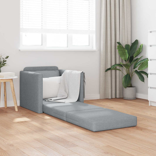 vidaXL Folding Sofa Bed Light Grey 74 x 77 x 81 cm Fabric 1