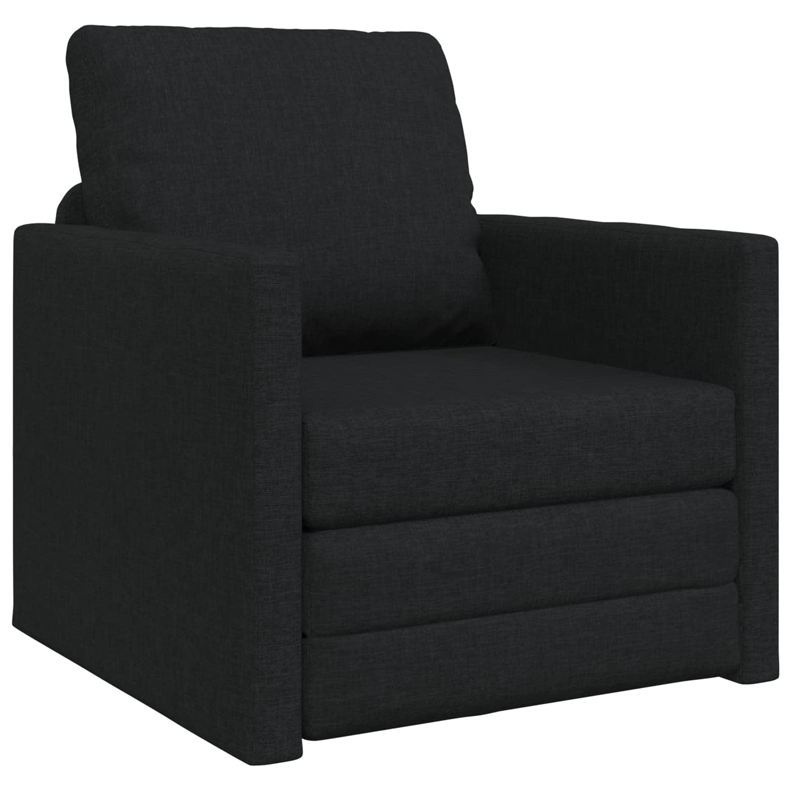 vidaXL Folding Sofa Bed Black 74 x 77 x 81 cm Fabric 2