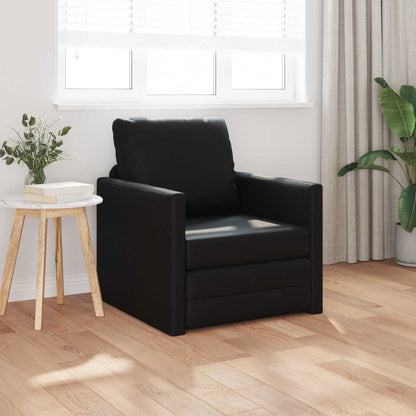 vidaXL Folding Sofa Bed Black 74 x 77 x 81 cm Faux Leather 3
