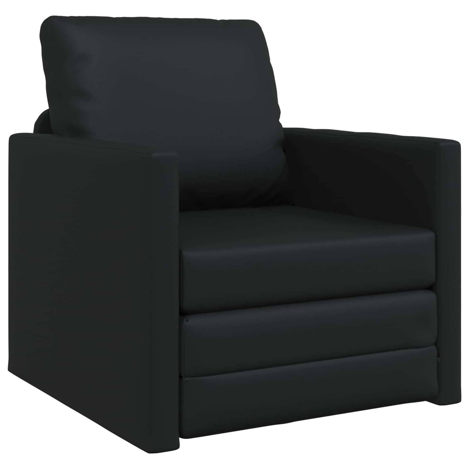 vidaXL Folding Sofa Bed Black 74 x 77 x 81 cm Faux Leather 2