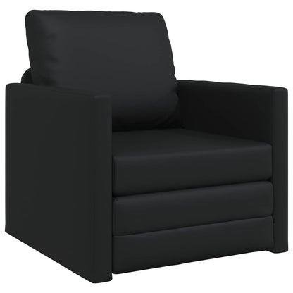 vidaXL Folding Sofa Bed Black 74 x 77 x 81 cm Faux Leather 2