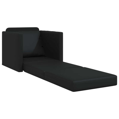 vidaXL Folding Sofa Bed Black 74 x 77 x 81 cm Faux Leather 4