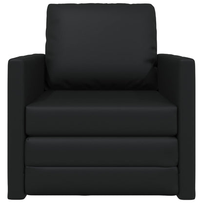 vidaXL Folding Sofa Bed Black 74 x 77 x 81 cm Faux Leather 5