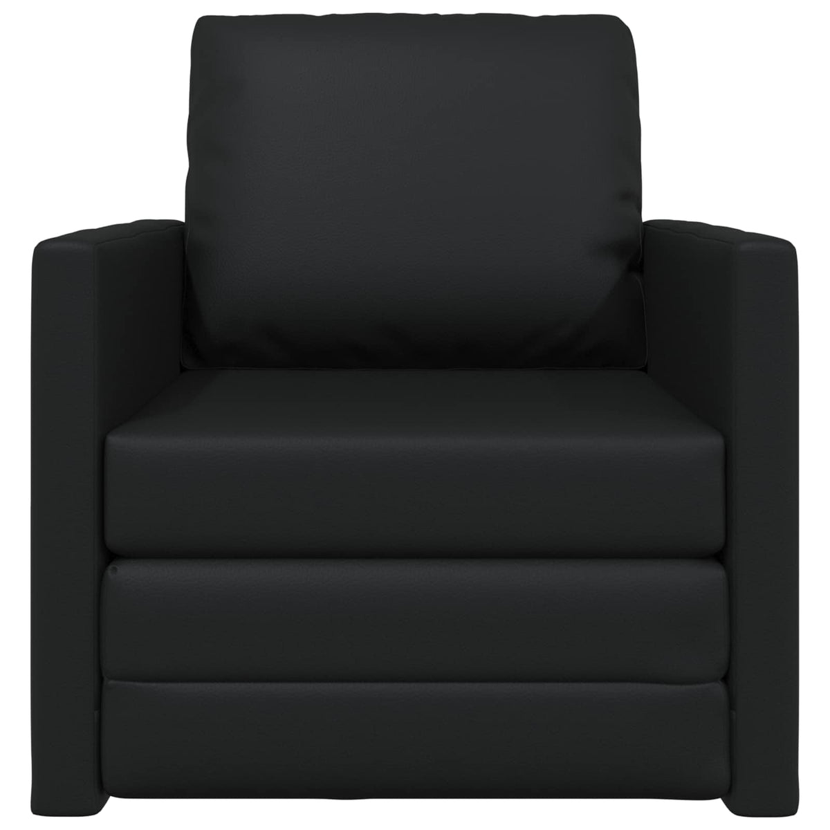 Folding Sofa Bed 74 x 77 x 81 cm Faux Leather Black