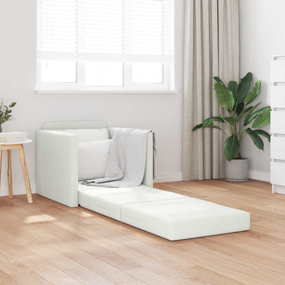Folding Sofa Bed 74 x 77 x 81 cm Faux Leather White