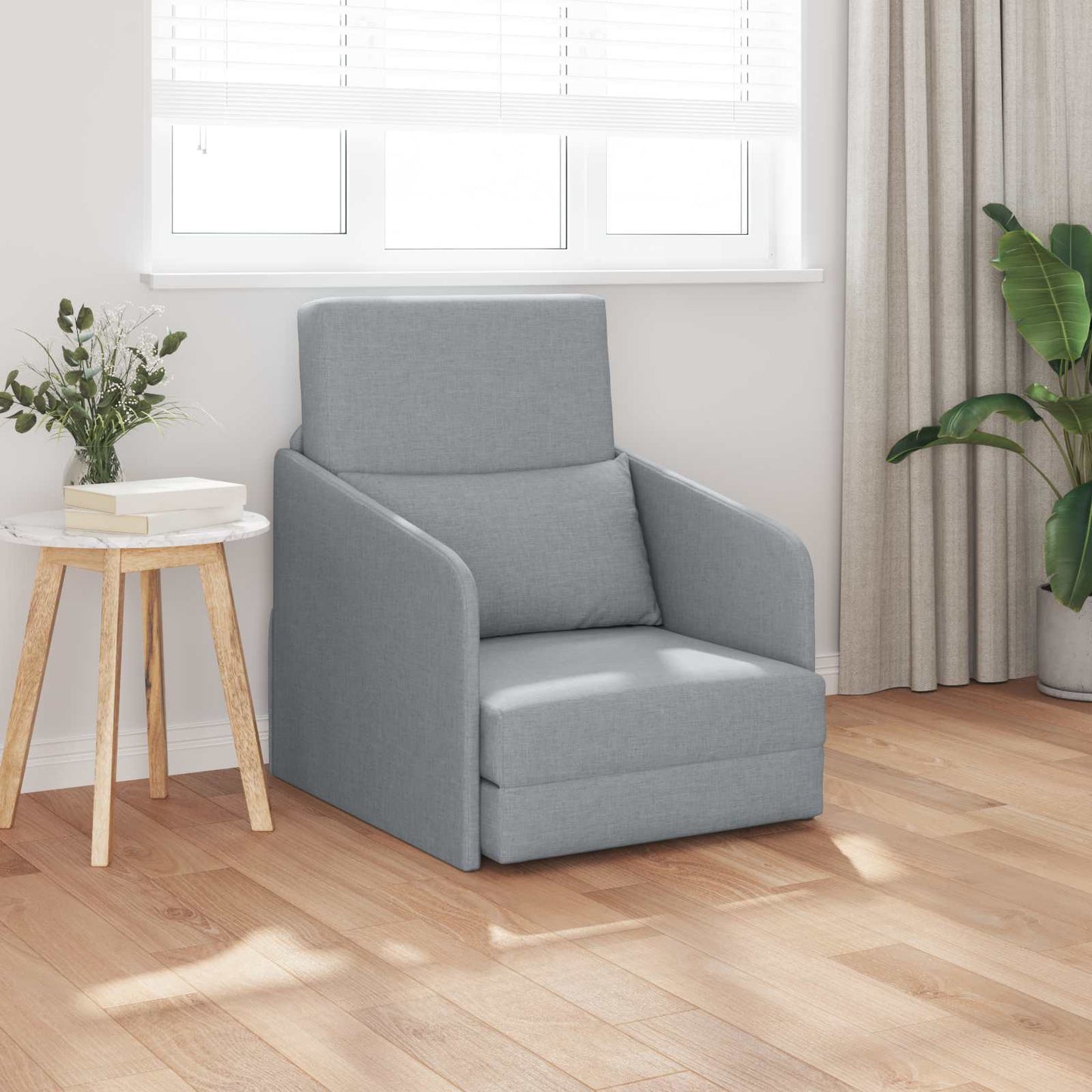 vidaXL Folding Sofa Bed Light Grey 65 x 80 x 83 cm Fabric 3