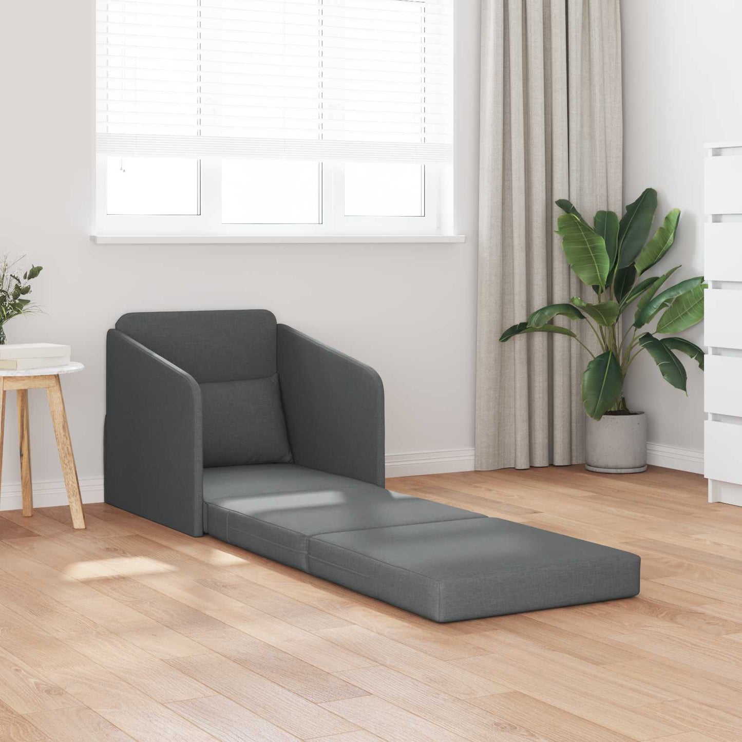 vidaXL Folding Sofa Bed Dark Grey 65 x 80 x 83 cm Fabric 1