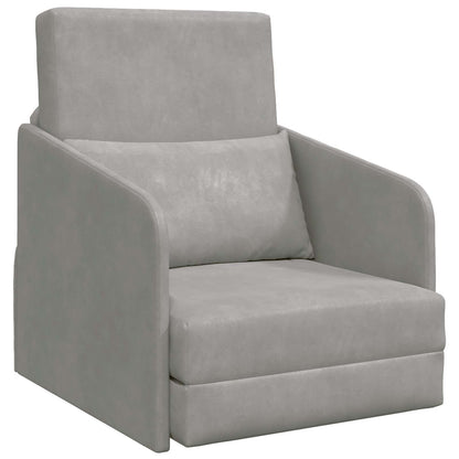 vidaXL Folding Sofa Bed Light Grey 65 x 80 x 83 cm Velvet 2