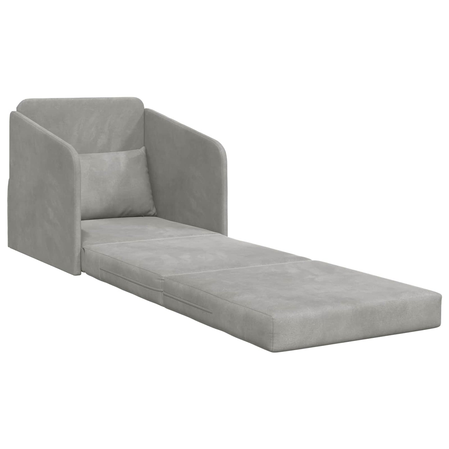 vidaXL Folding Sofa Bed Light Grey 65 x 80 x 83 cm Velvet 4