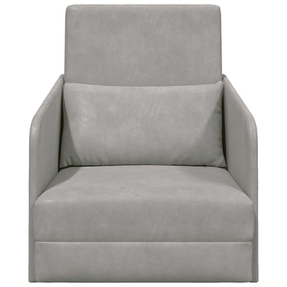vidaXL Folding Sofa Bed Light Grey 65 x 80 x 83 cm Velvet 5