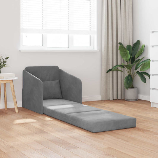 vidaXL Folding Sofa Bed Dark Grey 65 x 80 x 83 cm Velvet 1