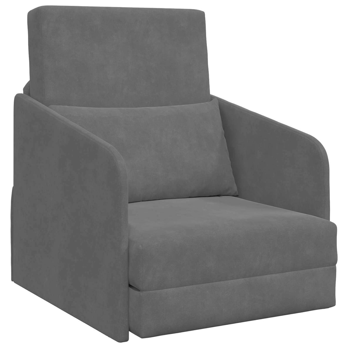 vidaXL Folding Sofa Bed Dark Grey 65 x 80 x 83 cm Velvet 2