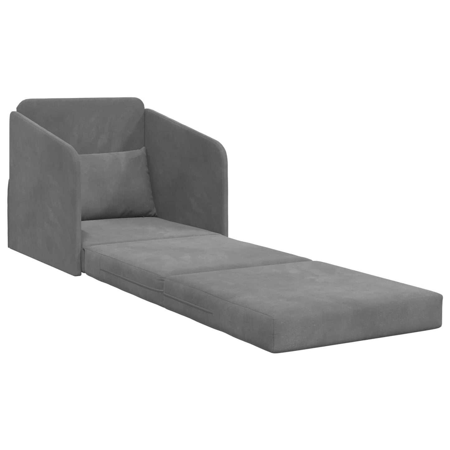 vidaXL Folding Sofa Bed Dark Grey 65 x 80 x 83 cm Velvet 4
