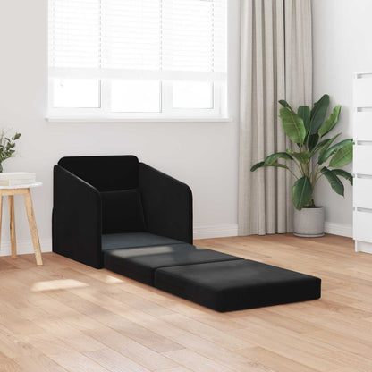vidaXL Folding Sofa Bed Black 65 x 80 x 83 cm Velvet 1