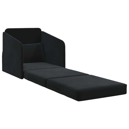 vidaXL Folding Sofa Bed Black 65 x 80 x 83 cm Velvet 4