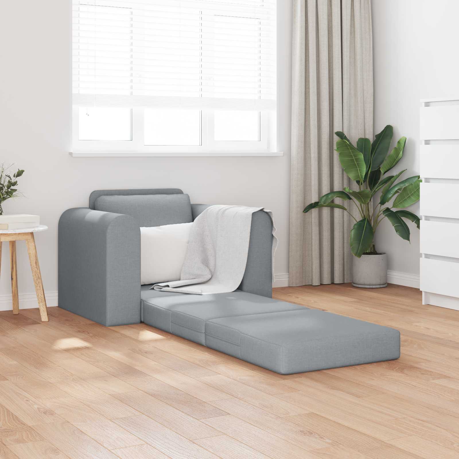 vidaXL Folding Sofa Bed Light Grey 98 x 71 x 83 cm Fabric 1