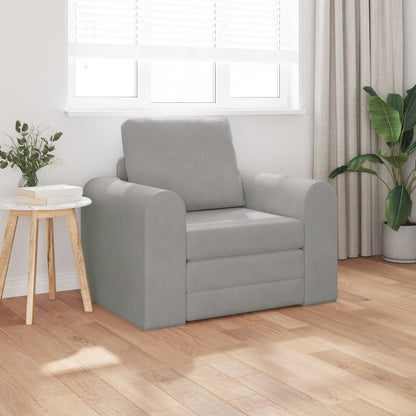 vidaXL Folding Sofa Bed Light Grey 98 x 71 x 83 cm Velvet 3