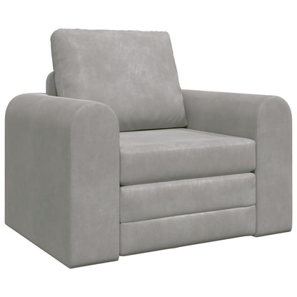 vidaXL Folding Sofa Bed Light Grey 98 x 71 x 83 cm Velvet 2