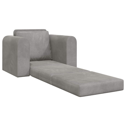 vidaXL Folding Sofa Bed Light Grey 98 x 71 x 83 cm Velvet 4