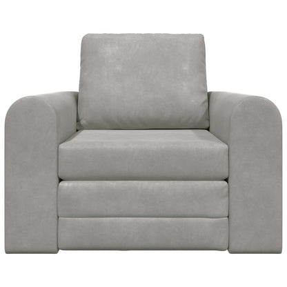 vidaXL Folding Sofa Bed Light Grey 98 x 71 x 83 cm Velvet 5