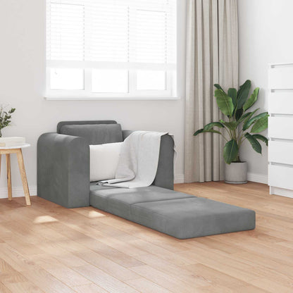 vidaXL Folding Sofa Bed Dark Grey 98 x 71 x 83 cm Velvet 1