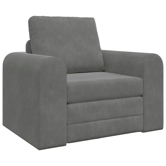 vidaXL Folding Sofa Bed Dark Grey 98 x 71 x 83 cm Velvet 2