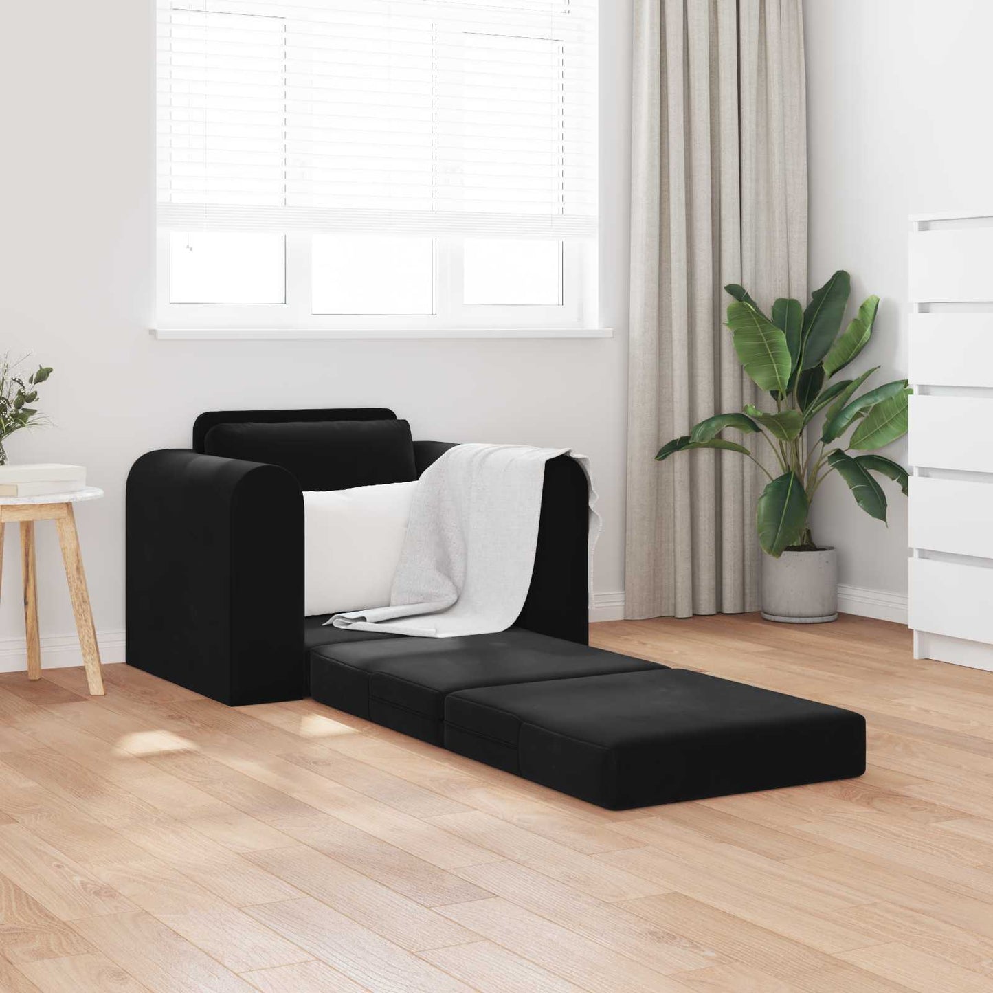 vidaXL Folding Sofa Bed Black 98 x 71 x 83 cm Velvet 1