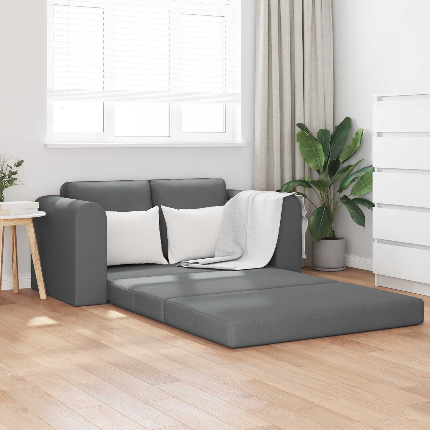 vidaXL Folding Sofa Bed Dark Grey 148 x 71 x 83 cm Fabric 1
