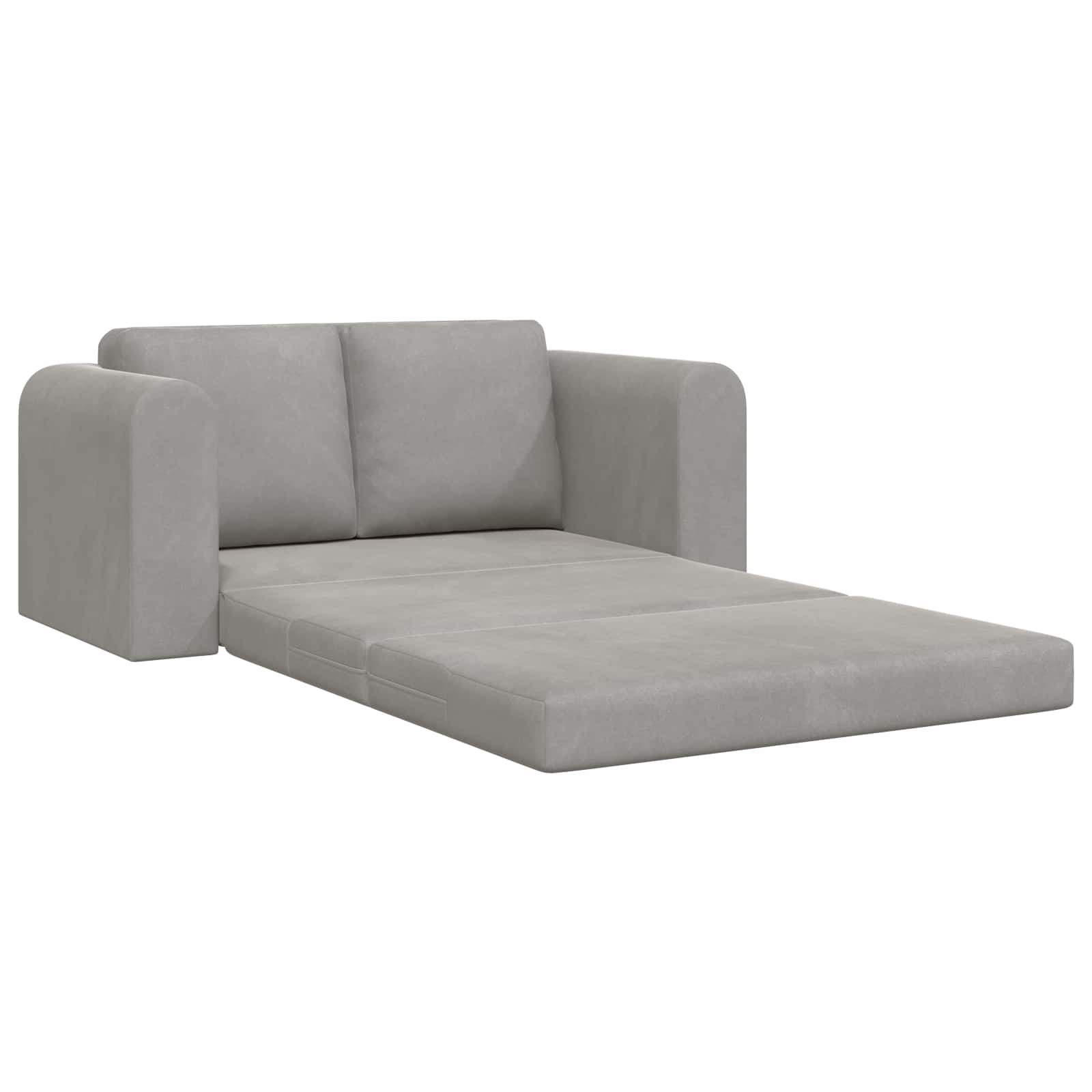vidaXL Folding Sofa Bed Light Grey 148 x 71 x 83 cm Velvet 4