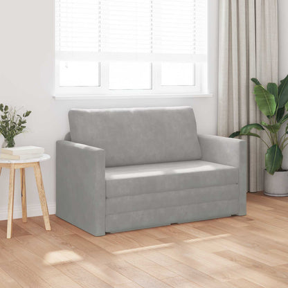 vidaXL Folding Sofa Bed Light Grey 124 x 71 x 78 cm Velvet 3