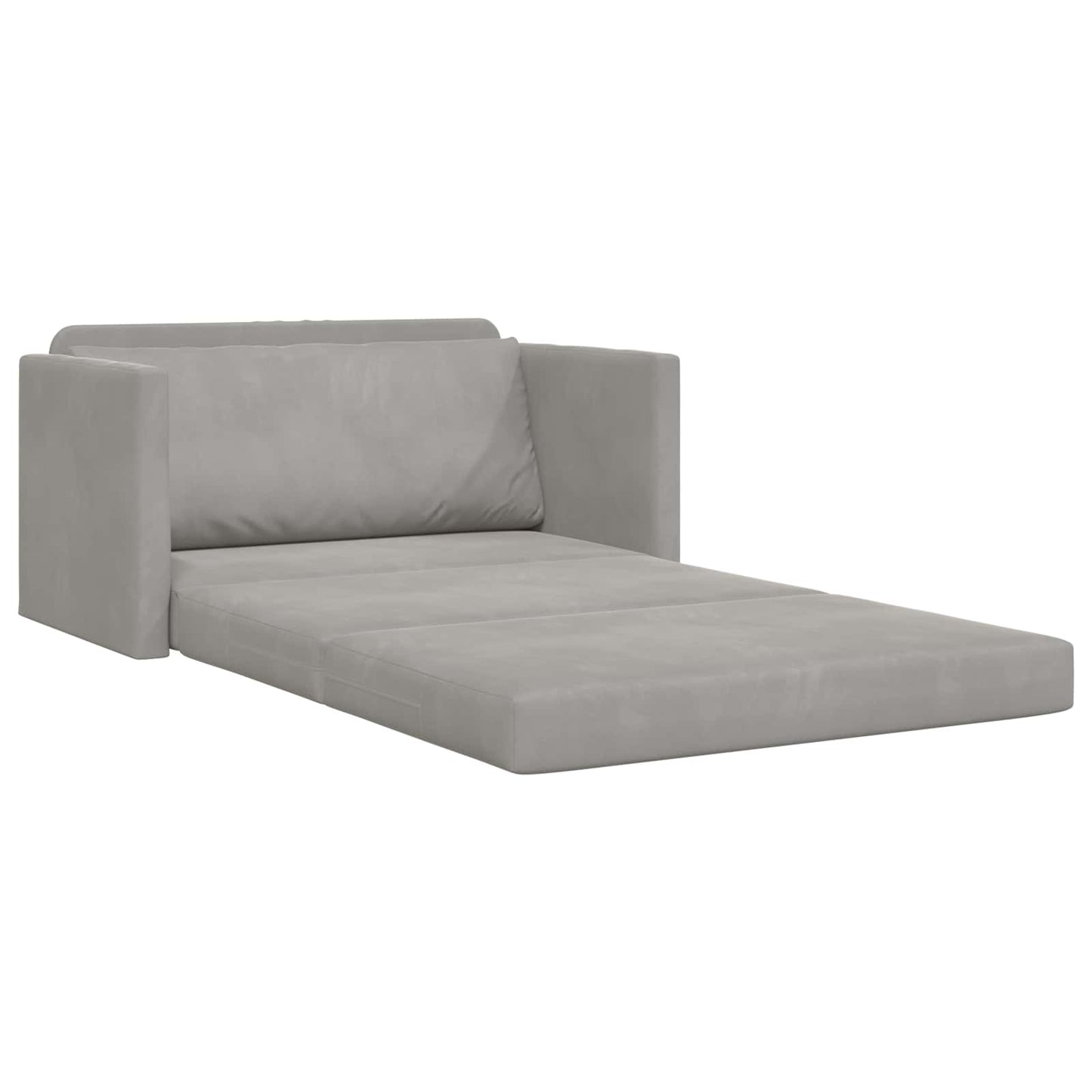 vidaXL Folding Sofa Bed Light Grey 124 x 71 x 78 cm Velvet 4