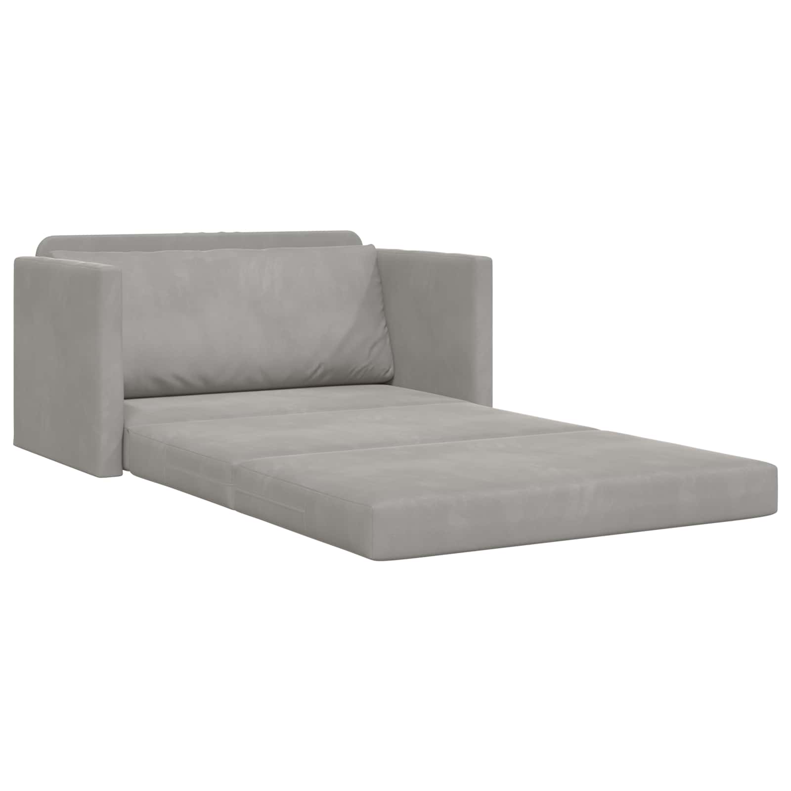 vidaXL Folding Sofa Bed Light Grey 124 x 71 x 78 cm Velvet 4