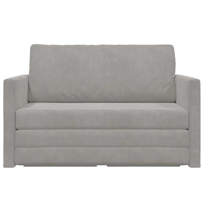 vidaXL Folding Sofa Bed Light Grey 124 x 71 x 78 cm Velvet 5