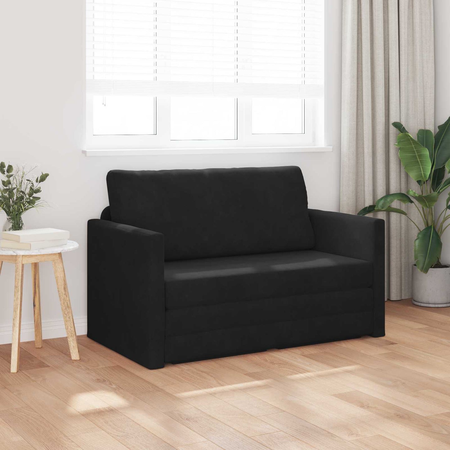 vidaXL Folding Sofa Bed Black 124 x 71 x 78 cm Velvet 3