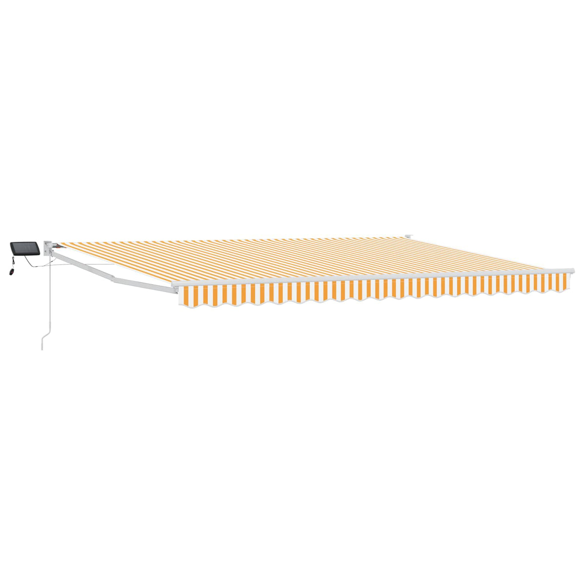 vidaXL Manual Retractable Awning with LEDs Orange and White 5 x 3 m 2