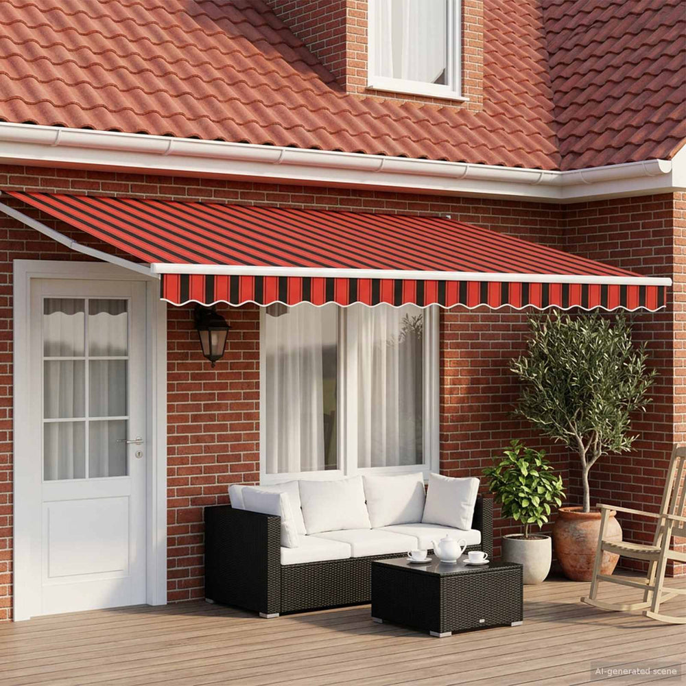 vidaXL Manual Retractable Awning with LEDs 5 x 3 m