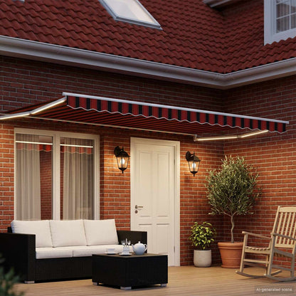 vidaXL Manual Retractable Awning with LEDs 5 x 3 m 3