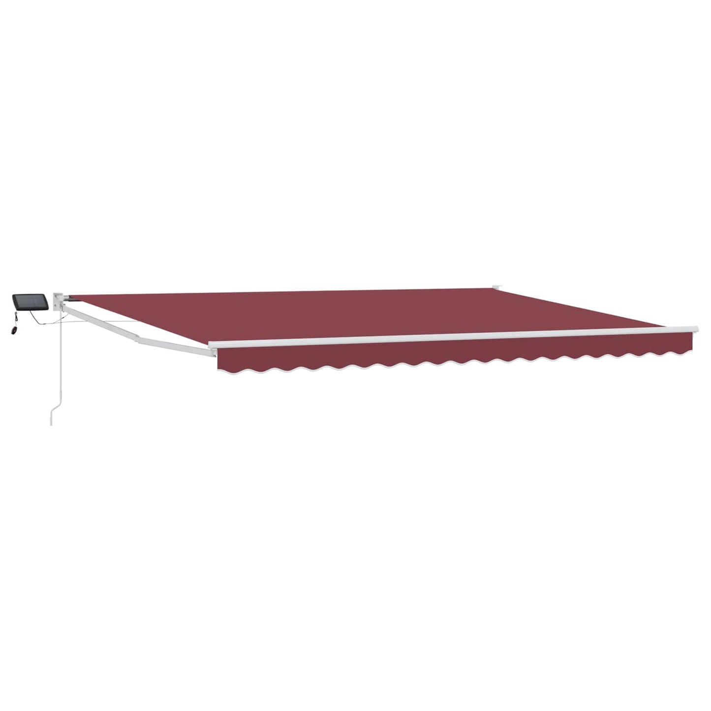 vidaXL Manual Retractable Awning with LEDs Burgundy and White 5 x 3 m 2