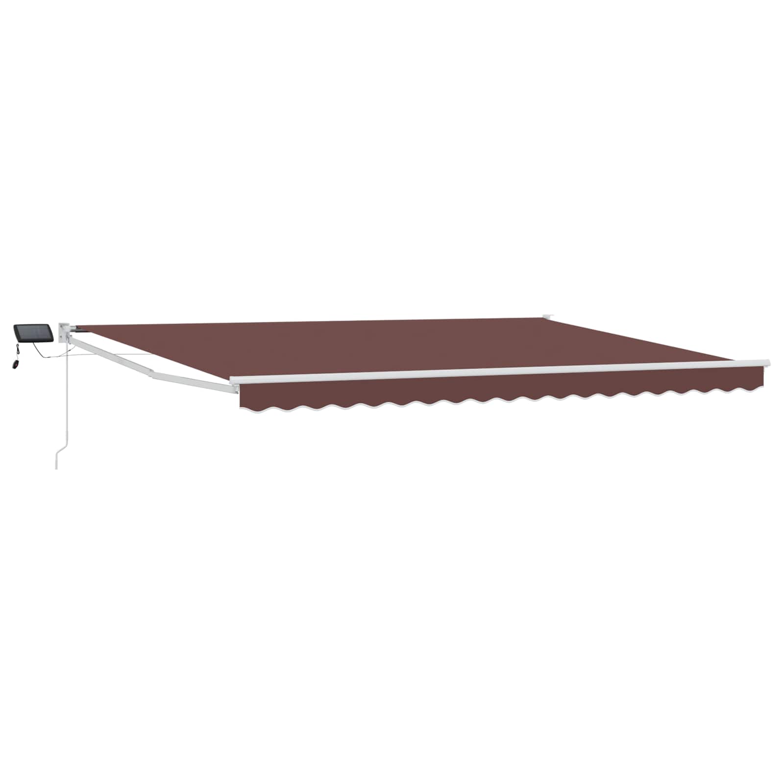 vidaXL Manual Retractable Awning with LEDs Brown and White 5 x 3 m 2