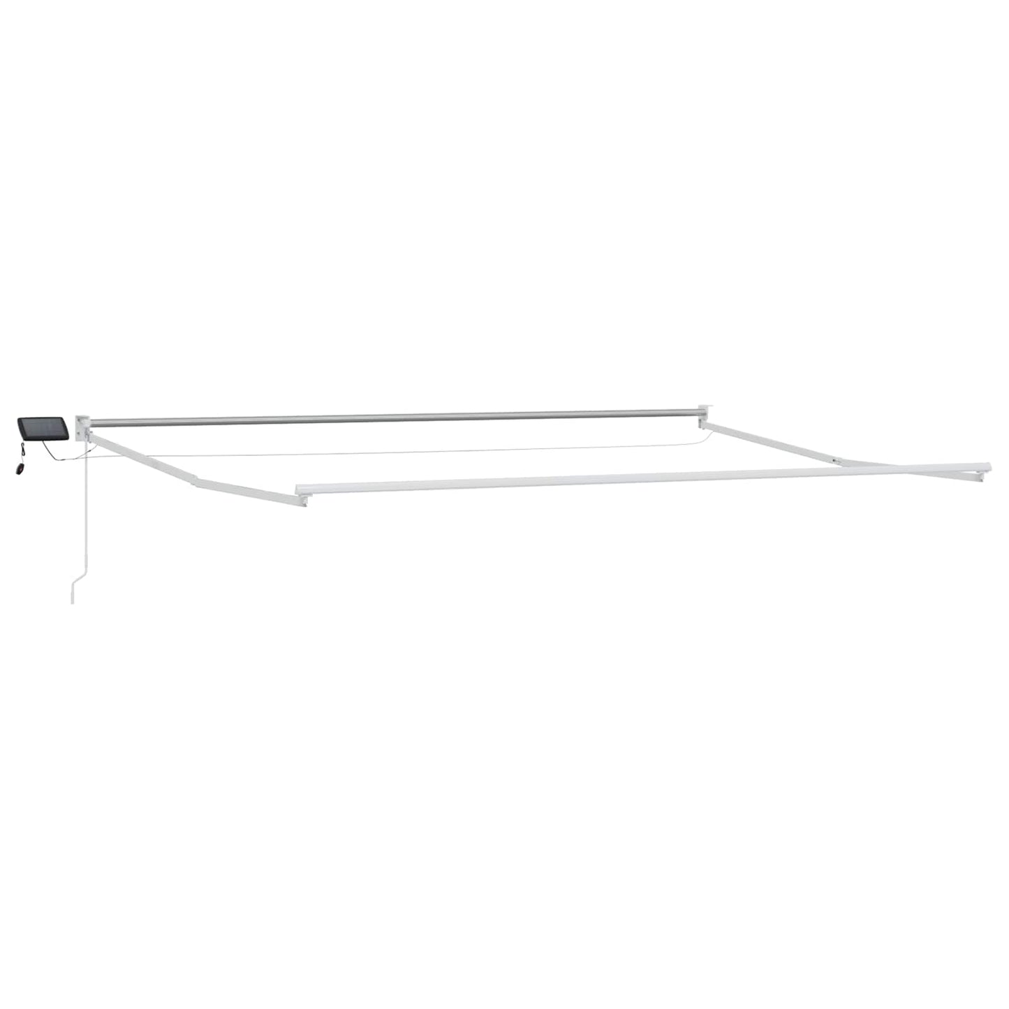 vidaXL Manual Retractable Awning with LEDs Brown and White 5 x 3 m 4