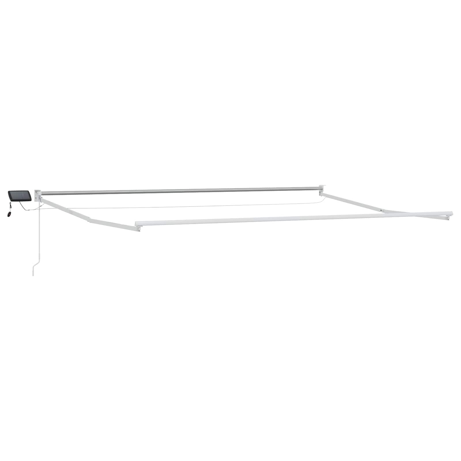 vidaXL Manual Retractable Awning with LEDs Brown and White 5 x 3 m 4