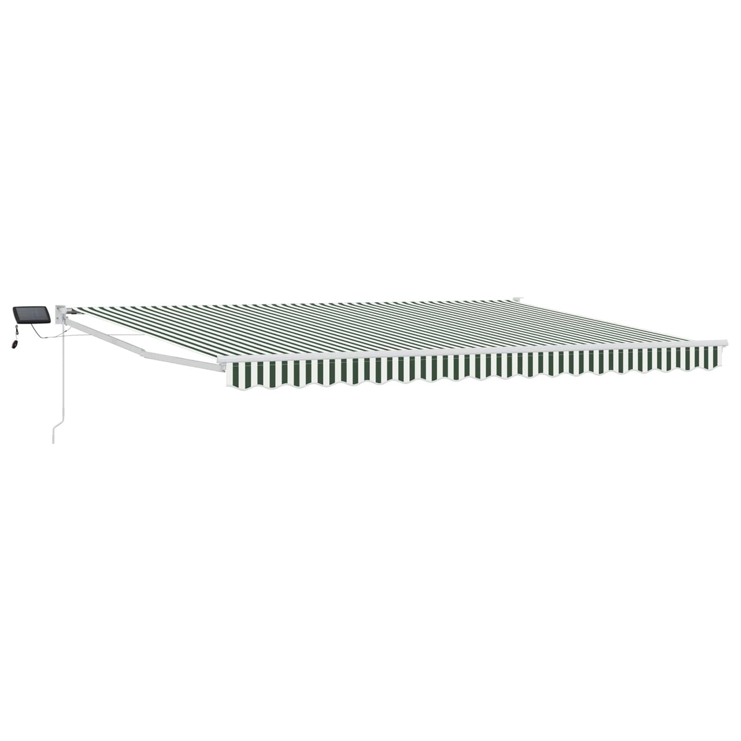 vidaXL Manual Retractable Awning with LEDs Green and White 5 x 3 m 2