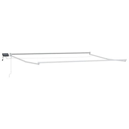 vidaXL Manual Retractable Awning with LEDs Green and White 5 x 3 m 4