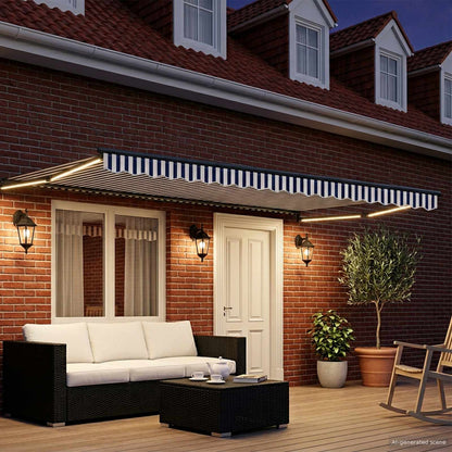 vidaXL Manual Retractable Awning with LEDs 5 x 3 m 3