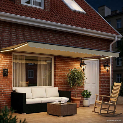 vidaXL Manual Retractable Awning with LEDs 5 x 3 m 3